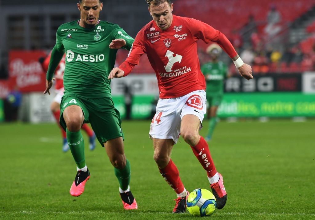 Saliba & St-Etienne situation worsens with another defeat 2 Saint-Etienne's French defender William Saliba (L) vies with Brest's French forward Irvin Cardona during the French L1 football match between Stade Brestois 29 and AS Saint-Etienne at the Francis Le Ble stadium in Brest, western France on February 16, 2020. (Photo by Fred TANNEAU / AFP / Getty Images)