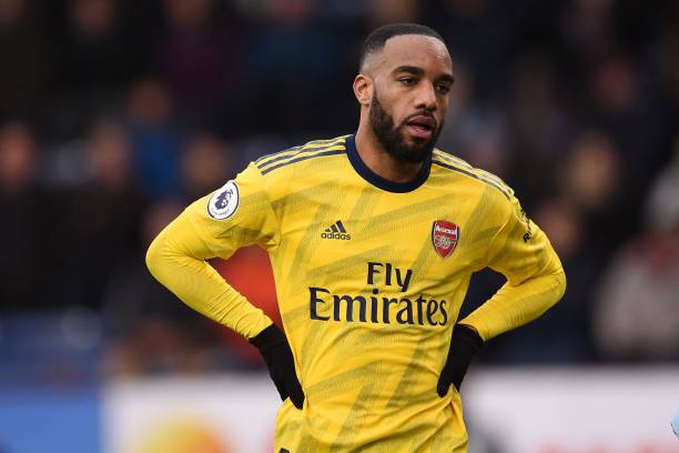 Arsenal's French striker Alexandre Lacazette gestures during the English Premier League football match between Burnley and Arsenal at Turf Moor in ...