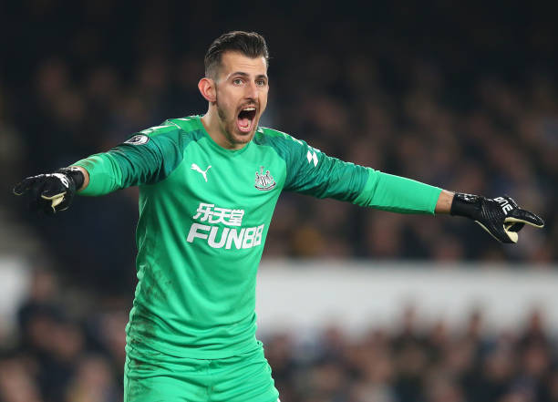 Martin Dubravka of Newcastle United during the Premier League match between Everton FC and Newcastle United at Goodison Park on January 21, 2020 in...