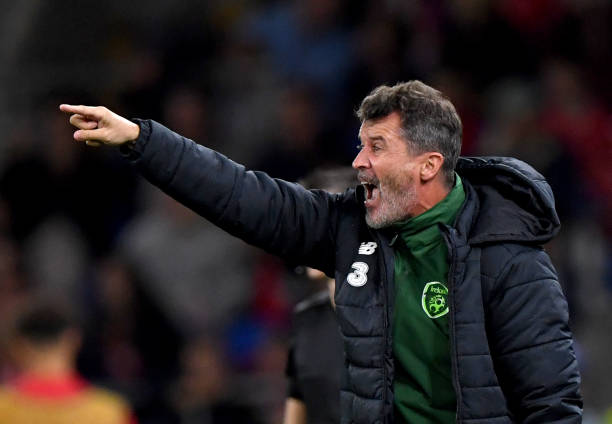 Republic of Ireland Assistant Manager, Roy Keane, gives his team instructions during the UEFA Nations League B group four match between Wales and Republic of Ireland at Cardiff City Stadium on September 6, 2018 in Cardiff, United Kingdom. 