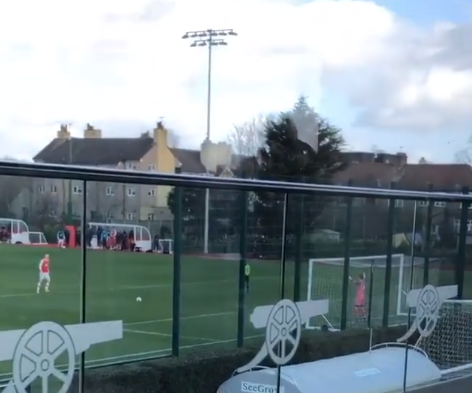 Taylor Foran taking his penalty vs Newcastle u16s