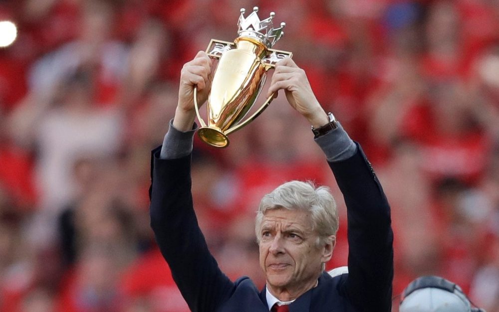 arsene wenger premier league gold trophy aresenal manager
