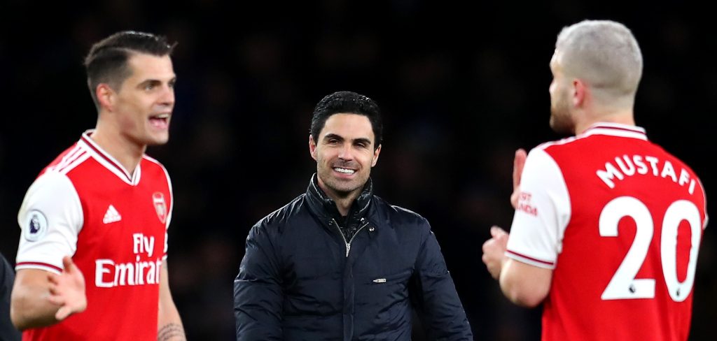 Xhaka: One thing is certain - I wouldn't be in London without Arteta 2 LONDON, ENGLAND - FEBRUARY 23: Granit Xhaka and Shkodran Mustafi of Arsenal in conversation at full-time during the Premier League match between Arsenal FC and Everton FC at Emirates Stadium on February 23, 2020 in London, United Kingdom. (Photo by Catherine Ivill/Getty Images)