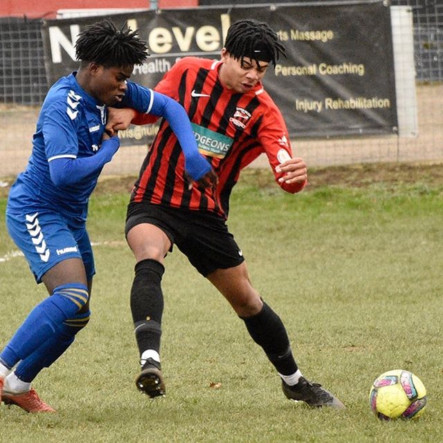 Tyger Smalls of Saffron Walden Town against Woodford Town FC (Photo via Instagram)