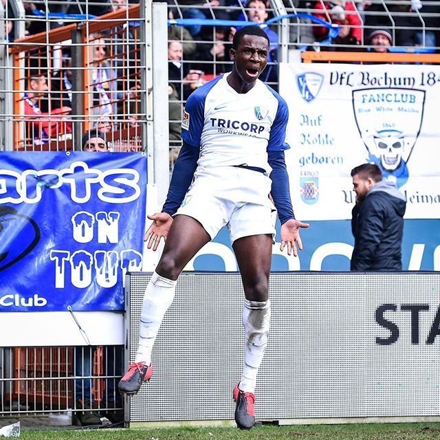 Jordi Osei-Tutu celebrates his goal (Photo via VfL Bochum on Instagram)