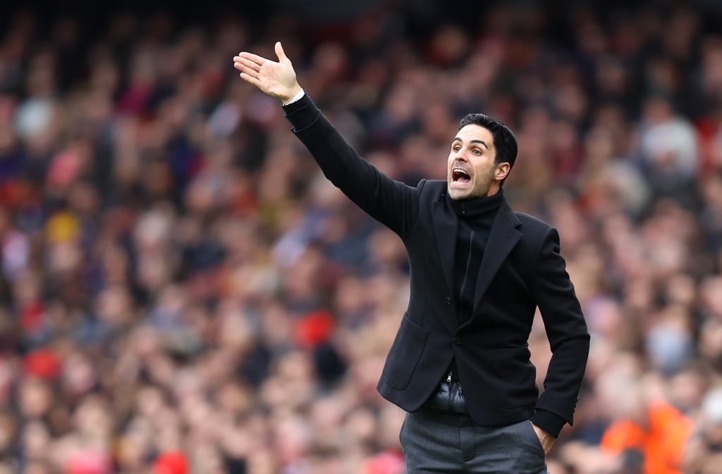 Mikel Arteta, Manager of Arsenal reacts during the Premier League match between Arsenal FC and West Ham United at Emirates Stadium on March 07, 2020 in London, United Kingdom.