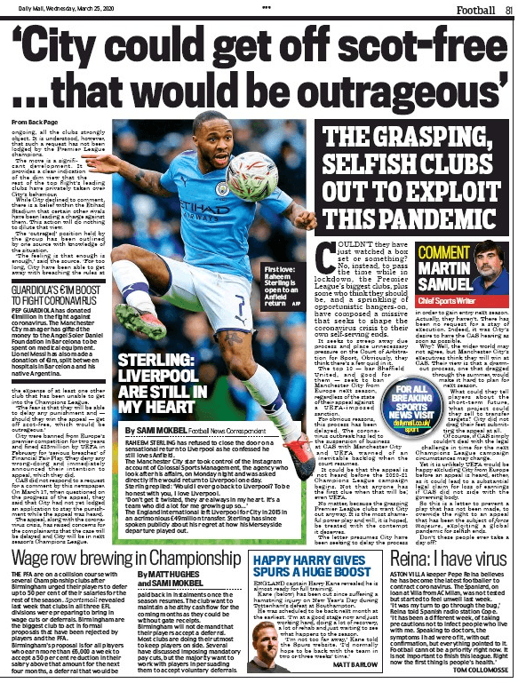 Arsenal join with Liverpool and Manchester United to stop Manchester City getting back in Champions League 3 daily mail city