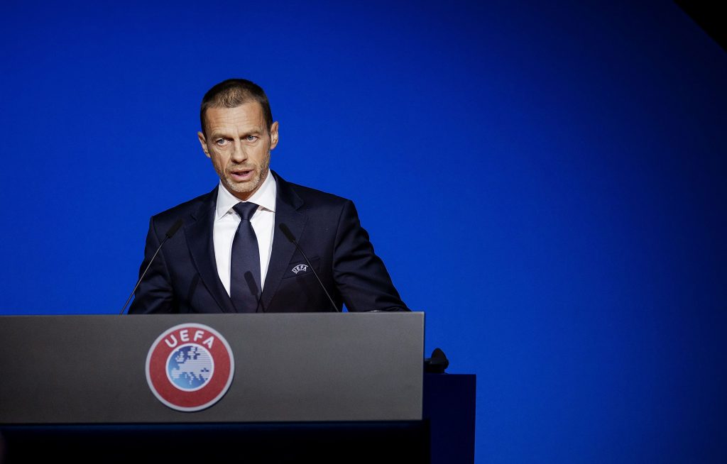 UEFA still planning to complete current CL & EL campaign 2 UEFA president Aleksander Ceferin speaks during the 44th Ordinary UEFA Congress , in Amsterdam, the Netherlands, on March 3, 2020. (Photo by Robin VAN LONKHUIJSEN / ANP / AFP) / Netherlands OUT (Photo by ROBIN VAN LONKHUIJSEN/ANP/AFP via Getty Images)