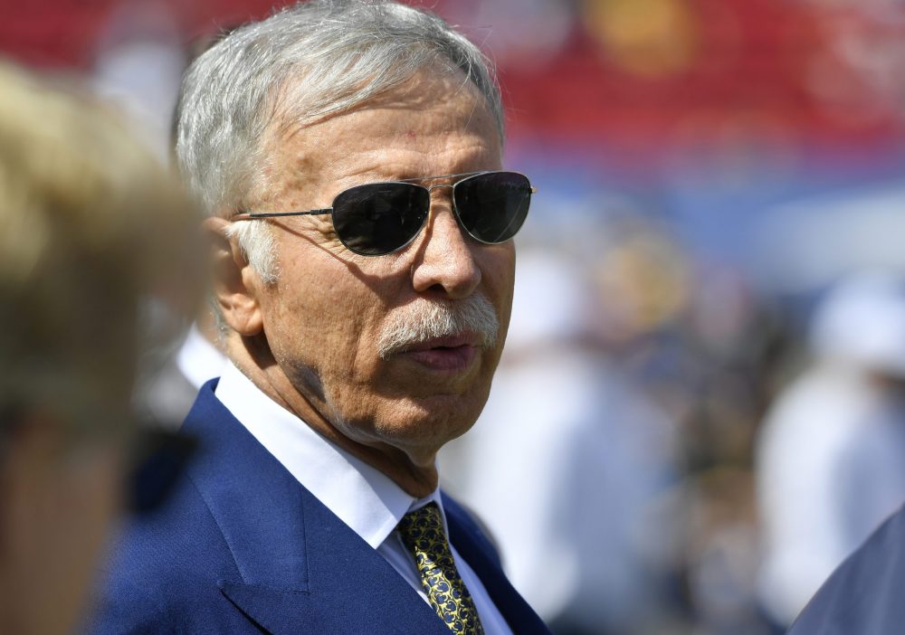 LOS ANGELES, CA - SEPTEMBER 29: Los Angeles Rams owner Stan Kroenke on the sidelines before playing the Tampa Bay Buccaneers at Los Angeles Memorial Coliseum on September 29, 2019 in Los Angeles, California. (Photo by John McCoy/Getty Images)