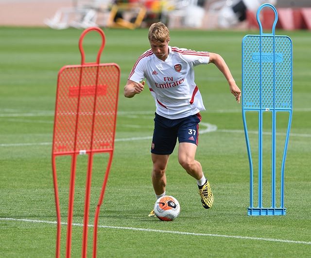 Daniel Ballard in training with Arsenal (Photo via Ballard on Instagram)