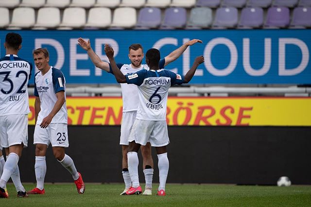 Jordi Osei-Tutu celebrates a goal with VfL Bochum (Photo via Osei-Tutu on Instagram)