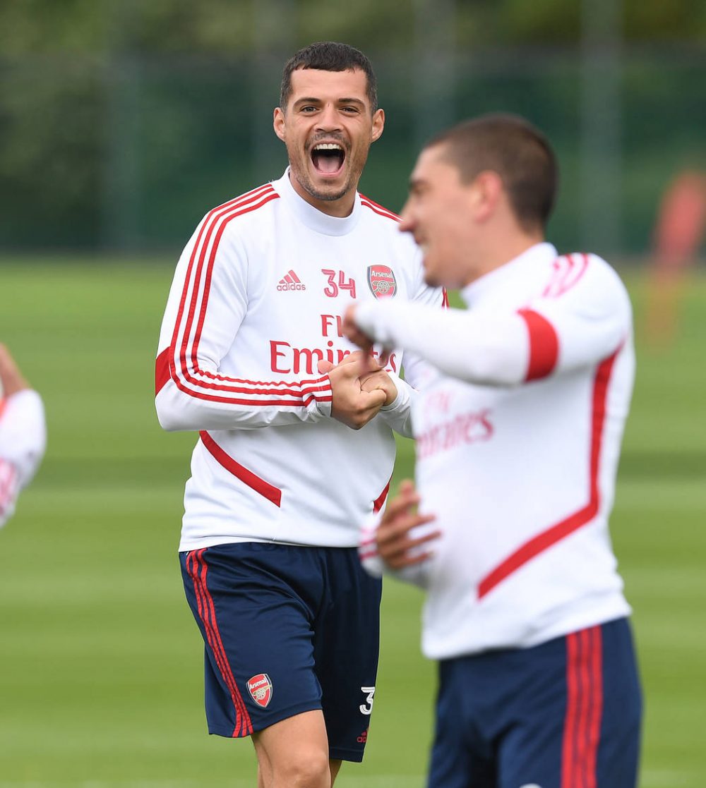 Arteta calls on Arsenal board to make right moves in transfer market 3 ST ALBANS, ENGLAND - JUNE 05: Granit Xhaka of Arsenal during a training session at London Colney on June 05, 2020 in St Albans, England. (Photo by Stuart MacFarlane/Arsenal FC via Getty Images)