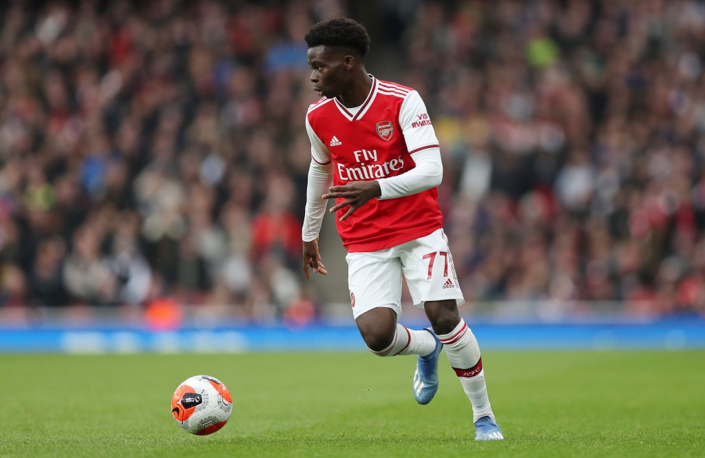 Saka to start: Predicted Arsenal lineup vs Liverpool 5 LONDON, ENGLAND - MARCH 07: Bukayo Saka of Arsenal during the Premier League match between Arsenal FC and West Ham United at Emirates Stadium on March 07, 2020 in London, United Kingdom. (Photo by Alex Morton/Getty Images)