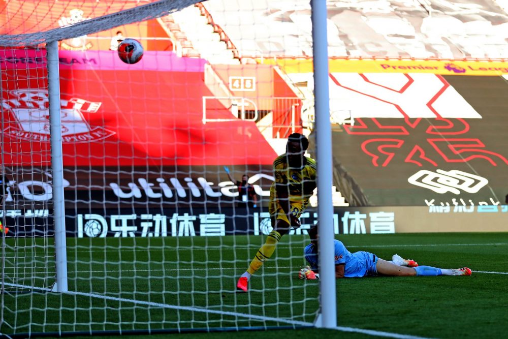 Arsenal ensure Premier League survival with Southampton win 5 Arsenal's English midfielder Joe Willock scores the team's second goal during the English Premier League football match between Southampton and Arsenal at St Mary's Stadium in Southampton, southern England on June 25, 2020. (Photo by Catherine Ivill / POOL / AFP)