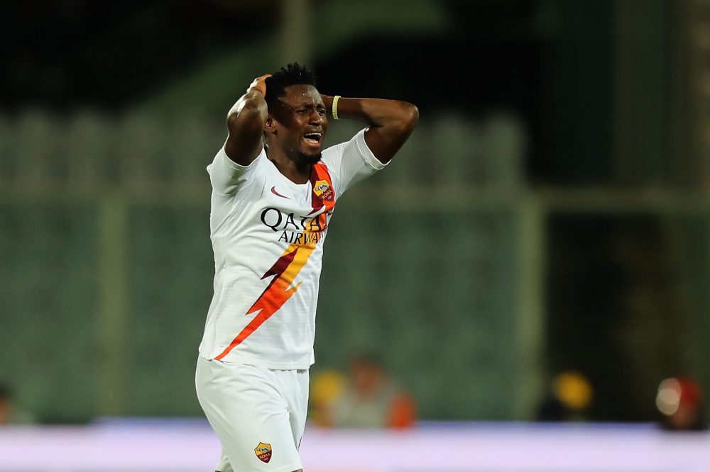 FLORENCE, ITALY - DECEMBER 20: Amadou Diawara of AS Roma reacts during the Serie A match between ACF Fiorentina and AS Roma at Stadio Artemio Franchi on December 22, 2019 in Florence, Italy. (Photo by Gabriele Maltinti/Getty Images)