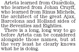 Arsenal 4th in Premier League since Mikel Arteta took over 4 Kieran Gill, daily Mail, 6 July 2020