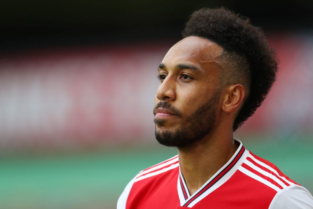 Arsenal's Gabonese striker Pierre-Emerick Aubameyang is seen during the English Premier League football match between Wolverhampton Wanderers and A...