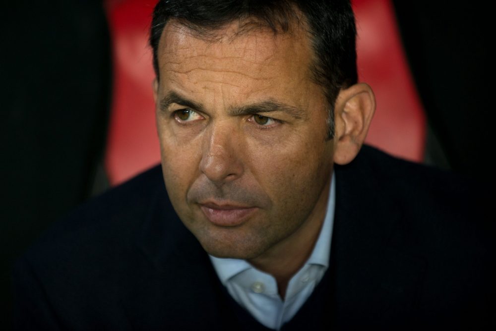 Villarreal's Spanish coach Javier Calleja looks on prior to the Spanish league football match between Sevilla FC and Villarreal CF at the Ramon Sanchez Pizjuan stadium in Seville on December 15, 2019. (Photo by JORGE GUERRERO / AFP)