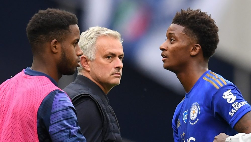 Arsenal Aouar bid, Gabriel update, Tierney 'scared,' new youngsters, kit & more 19 LONDON, ENGLAND - JULY 19: Jose Mourinho, Manager of Tottenham Hotspur shakes hands with Demarai Gray of Leicester City after the Premier League match between Tottenham Hotspur and Leicester City at Tottenham Hotspur Stadium on July 19, 2020 in London, England. Football Stadiums around Europe remain empty due to the Coronavirus Pandemic as Government social distancing laws prohibit fans inside venues resulting in all fixtures being played behind closed doors. (Photo by Michael Regan/Getty Images)