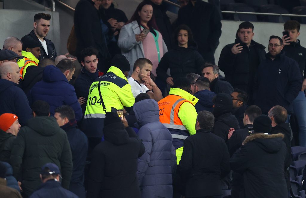 Dier to miss North London derby after 4-match ban 2 LONDON, ENGLAND - MARCH 04: Eric Dier of Tottenham Hotspur is seen speaking to Tottenham Hotspur fans in the stands following his teams defeat in the FA Cup Fifth Round match between Tottenham Hotspur and Norwich City at Tottenham Hotspur Stadium on March 04, 2020 in London, England. (Photo by Julian Finney/Getty Images)