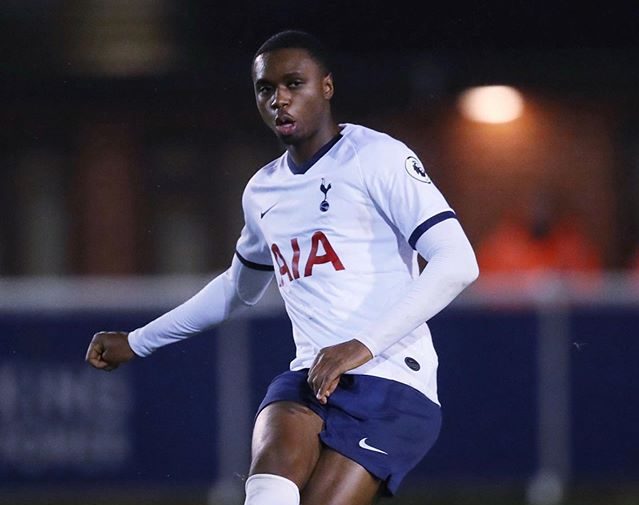 Jonathan Dinzeyi with Tottenham Hotspur (Photo via Dinzeyi on Instagram)