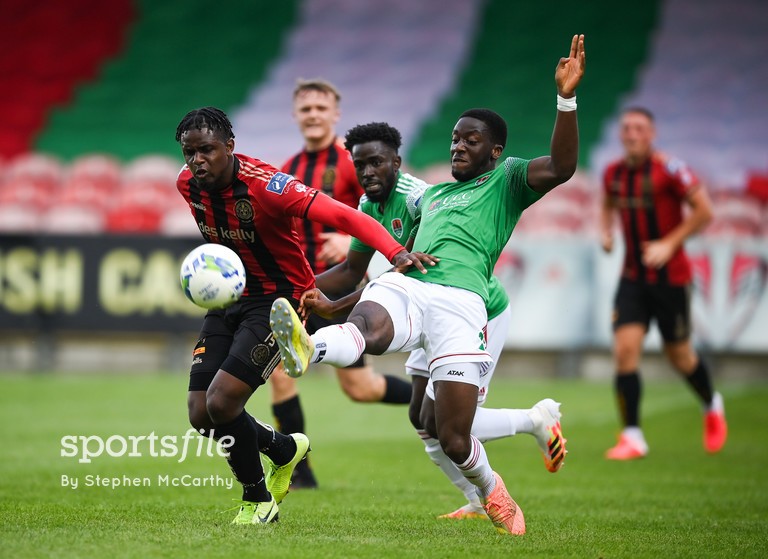 Arsenal loan centre-back helps his team to 3 consecutive clean sheets 2 Joseph Olowu with Cork City against Bohemians (Photo via Stephen McCarthy)