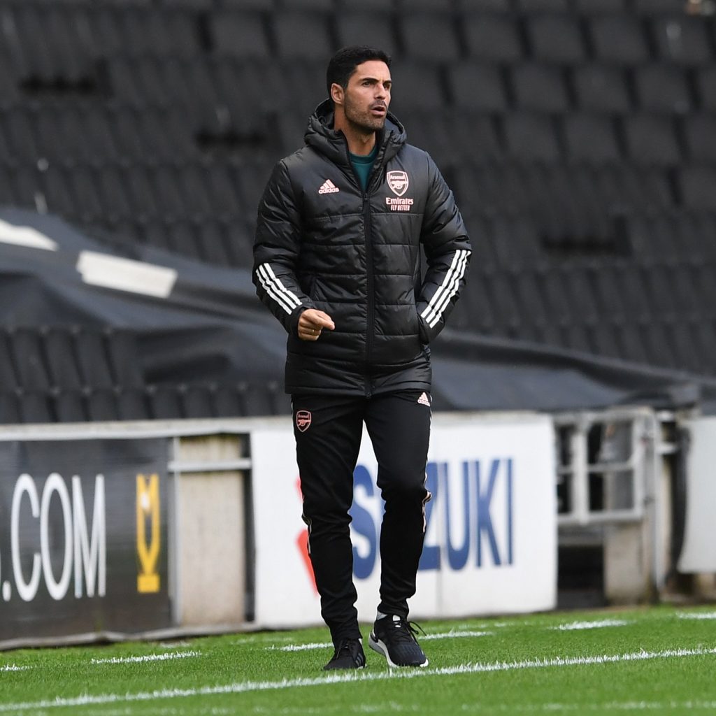 4 Arsenal players who caught the eye in MK Dons friendly 2 Mikel Arteta at the friendly match against MK Dons (Photo via Arsenal on Twitter)