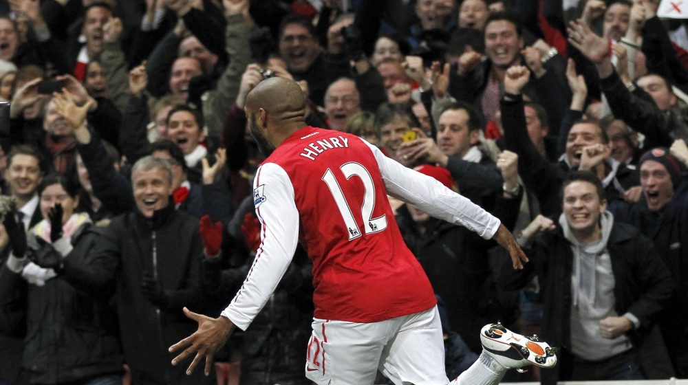 Newcastle United man delighted with Arsenal legend comparison 3 Arsenal's French player Thierry Henry, on loan from New York Red Bulls, celebrates scoring a goal during the third round FA Cup football match between Arsenal and Leeds United at The Emirates Stadium in London, on January 9, 2012. (Photo credit should read IAN KINGTON/AFP via Getty Images)