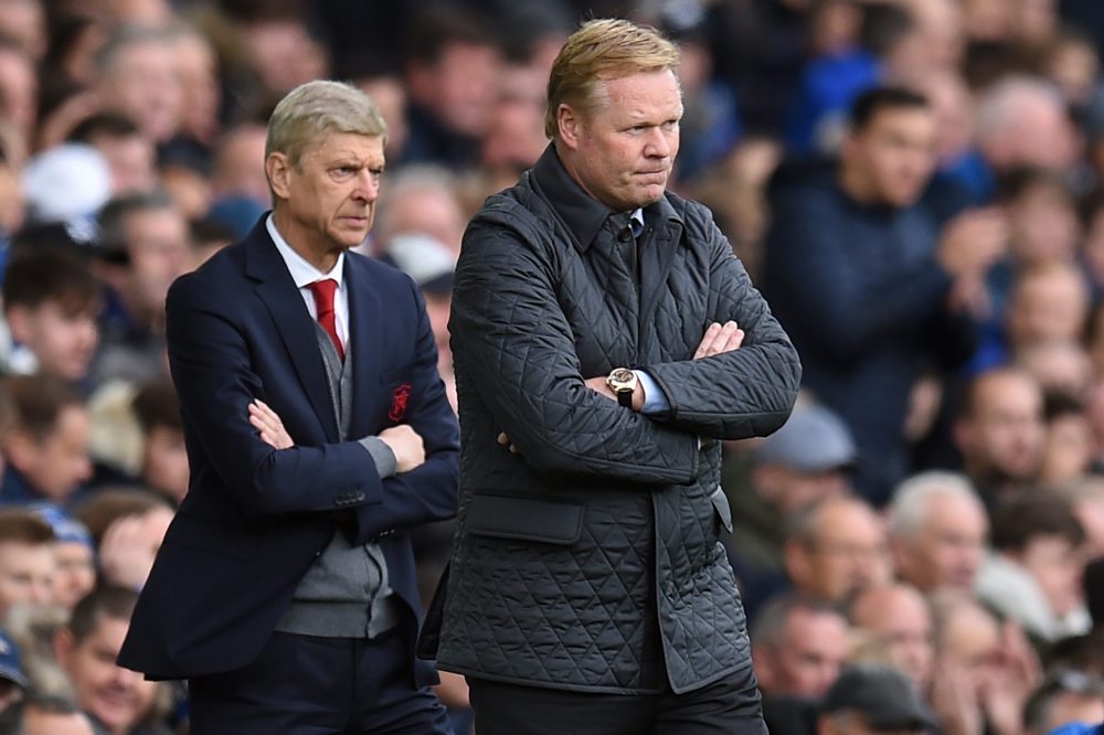 Gabriel decides on Arsenal, Arsenal start at Fulham as fixtures released, away kit launched 20 Arsenal's French manager Arsene Wenger (L) and Everton's Dutch manager Ronald Koeman (R) watch from the touchline during the English Premier League football match between Everton and Arsenal at Goodison Park in Liverpool, north west England on October 22, 2017. / AFP PHOTO / Oli SCARFF