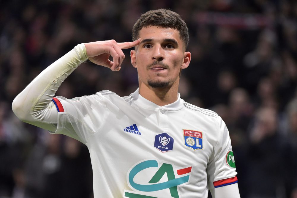 Edu offers Matteo Guendouzi plus cash for Houssem Aouar 4 Lyon's French midfielder Houssem Aouar celebrates after scoring the opener during the French Cup quarter-final football match between Olympique Lyonnais and Olympique de Marseille at the Groupama stadium in Decines-Charpieu near Lyon, central eastern France on February 12, 2020. (Photo by ROMAIN LAFABREGUE / AFP)