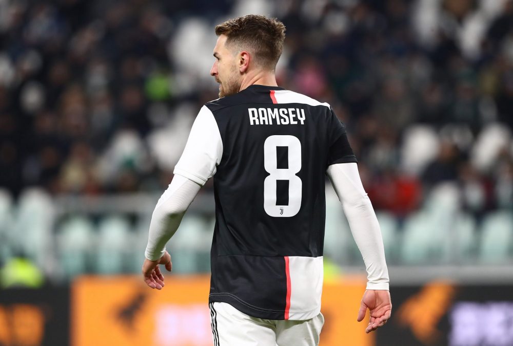 TURIN, ITALY - JANUARY 19: Aaron Ramsey of Juventus FC looks on during the Serie A match between Juventus and Parma Calcio at Allianz Stadium on Ja...