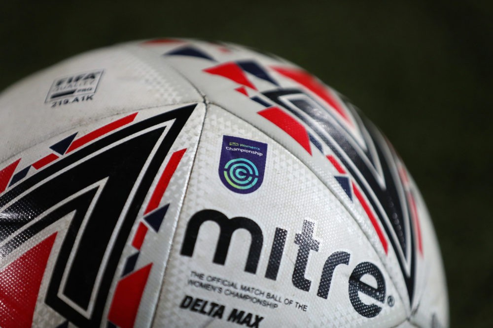 BARNET, ENGLAND - NOVEMBER 20: The FA Women's Championship Mitre match ball during the FA Women's Continental League Cup game between The London Be...