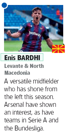Arsenal's 'significant offer' for Enis Bardhi: What happened? 3 Enis Bardhi - A versatile midfielder who has shone from the left this season. Arsenal have shown an interest, as have teams in Serie A and the Bundesliga - World Soccer, September, 2020
