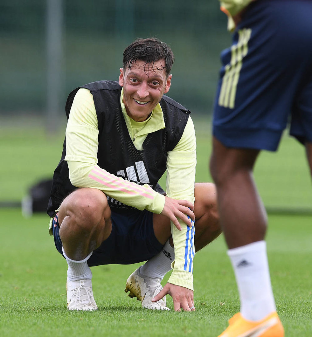 ST ALBANS, ENGLAND - SEPTEMBER 08: of Arsenal during a training session at London Colney on September 08, 2020 in St Albans, England. (Photo by Stu...