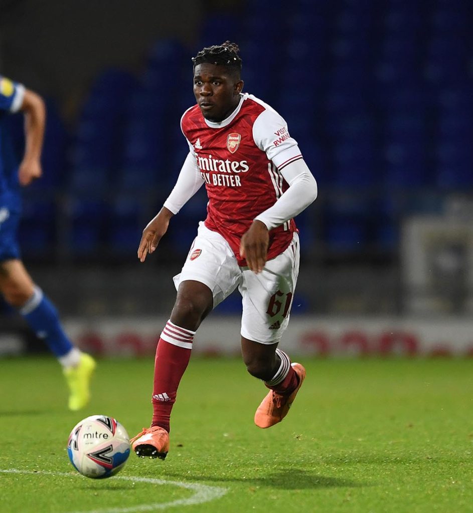 Tim Akinola with the Arsenal u21s (Photo via David Price on Twitter)