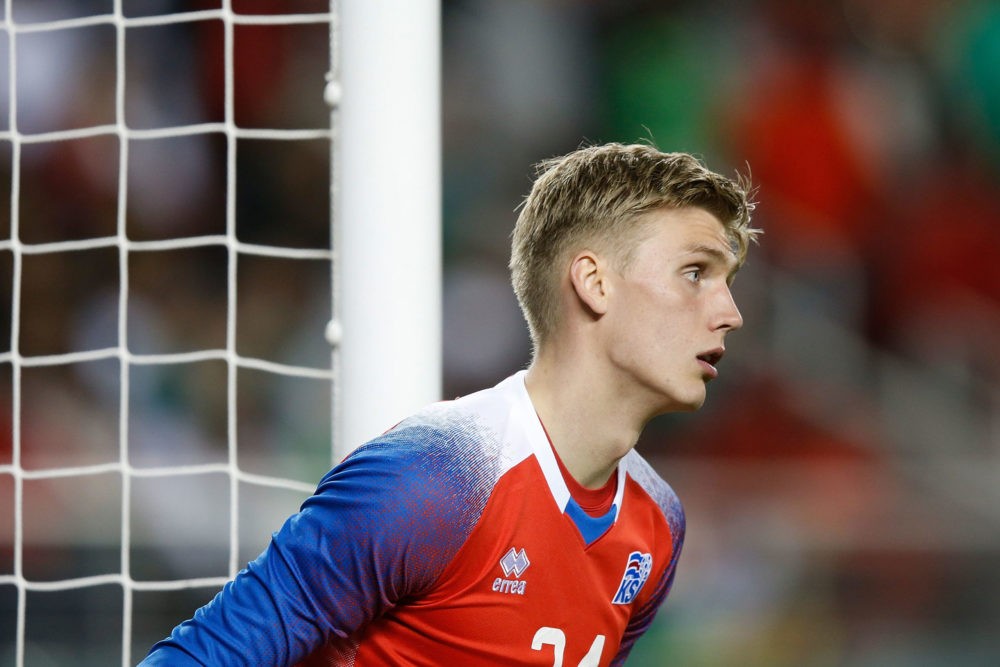 SANTA CLARA, CA - MARCH 23: Goal keeper Runar Alex Runarsson #24 of Iceland looks on at half time of their match against Mexico at Levi's Stadium o...