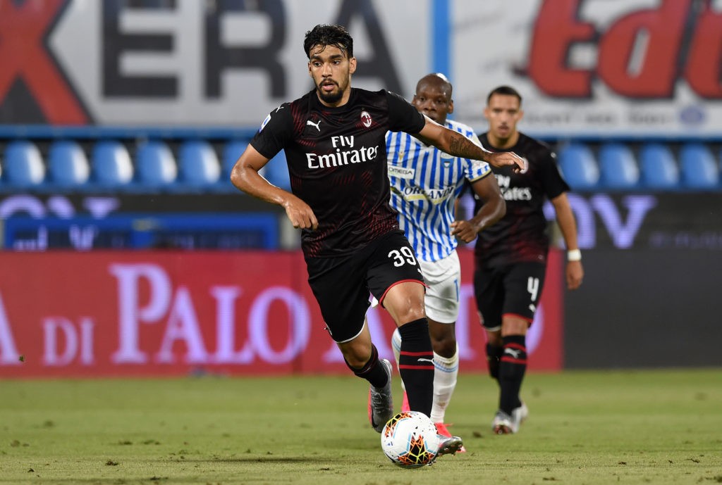 FERRARA, ITALY - JULY 01: Lucas Paqueta of AC Milan during the Serie A match between SPAL and AC Milan at Stadio Paolo Mazza on July 1, 2020 in Ferrara, Italy. (Photo by Chris Ricco/Getty Images)