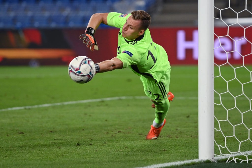 Willian to start: How will Arsenal line up vs West Ham? 3 BASEL, SWITZERLAND - SEPTEMBER 06: Goalkeeper Bernd Leno of Germany makes a save during the UEFA Nations League group stage match between Switzerland and Germany at St. Jakob-Park on September 06, 2020 in Basel, Switzerland. (Photo by Matthias Hangst/Getty Images)