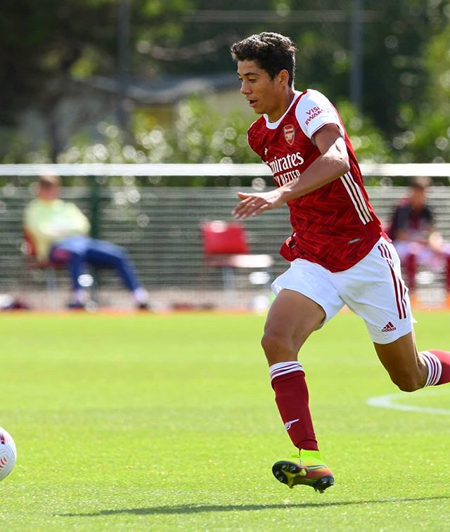 Luke Plange with the Arsenal academy (Photo via Plange on Instagram)