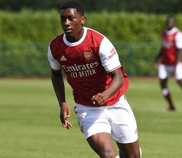 Khayon Edwards with the Arsenal u18s (Photo via Edwards on Instagram)