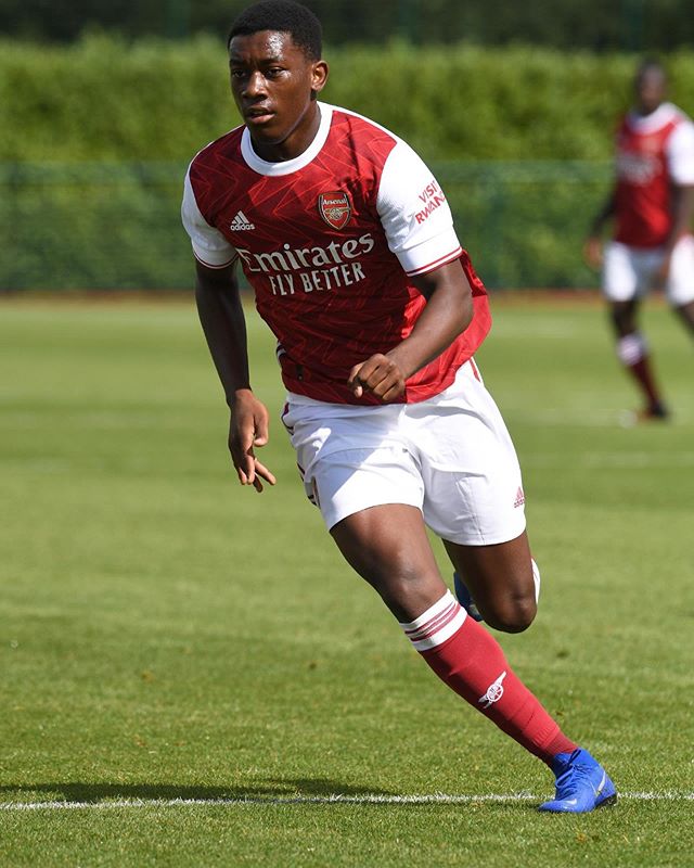 Khayon Edwards with the Arsenal u18s (Photo via Edwards on Instagram)