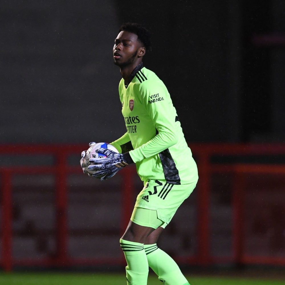 Arthur Okonkwo with the Arsenal u21s (Photo via Okonkwo on Twitter)