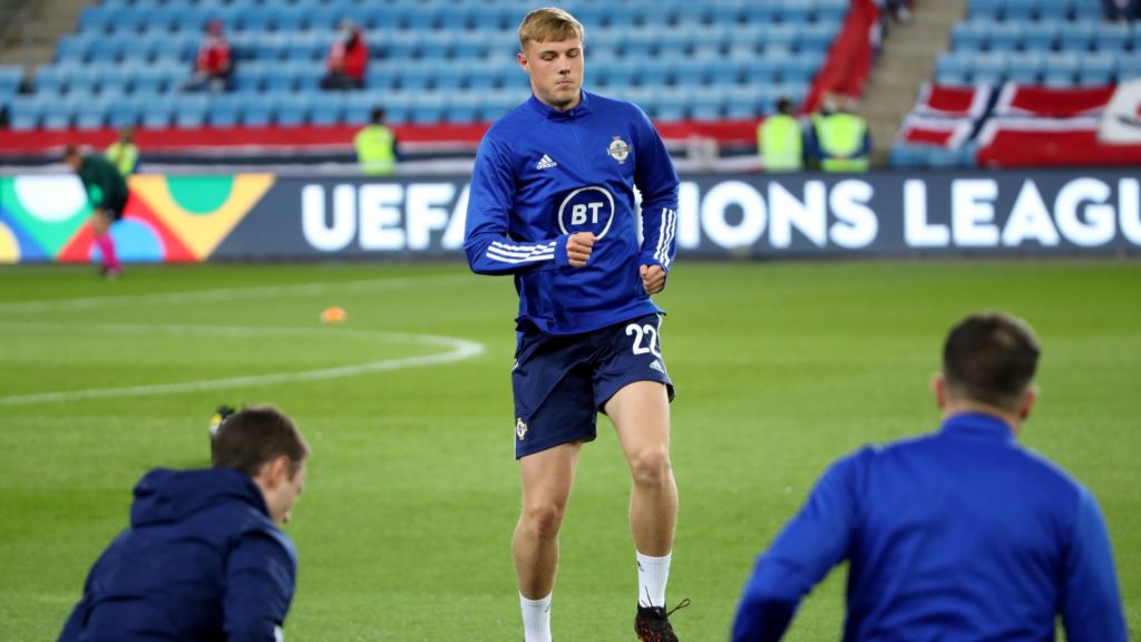 Daniel Ballard signs for Millwall on loan 2 Daniel Ballard preparing for a match with Northern Ireland (Photo via Northern Ireland on Twitter)