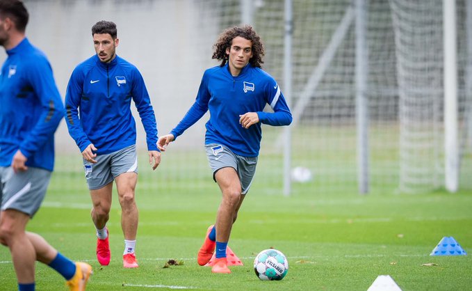 Matteo Guendouzi in training with Hertha BSC (Photo via GGFN on Twitter)