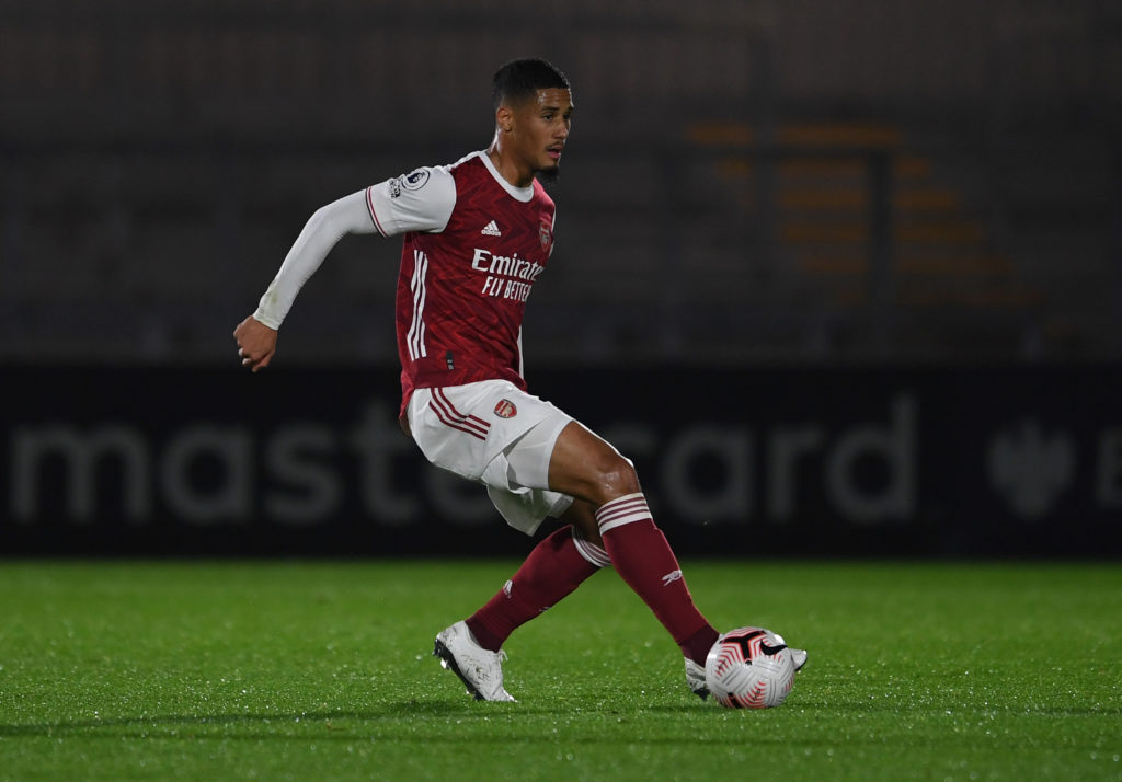 William Saliba giving Mikel Arteta a headache with u23 performances 7 William Saliba with the Arsenal u23s (Photo via Arsenal Academy on Twitter)