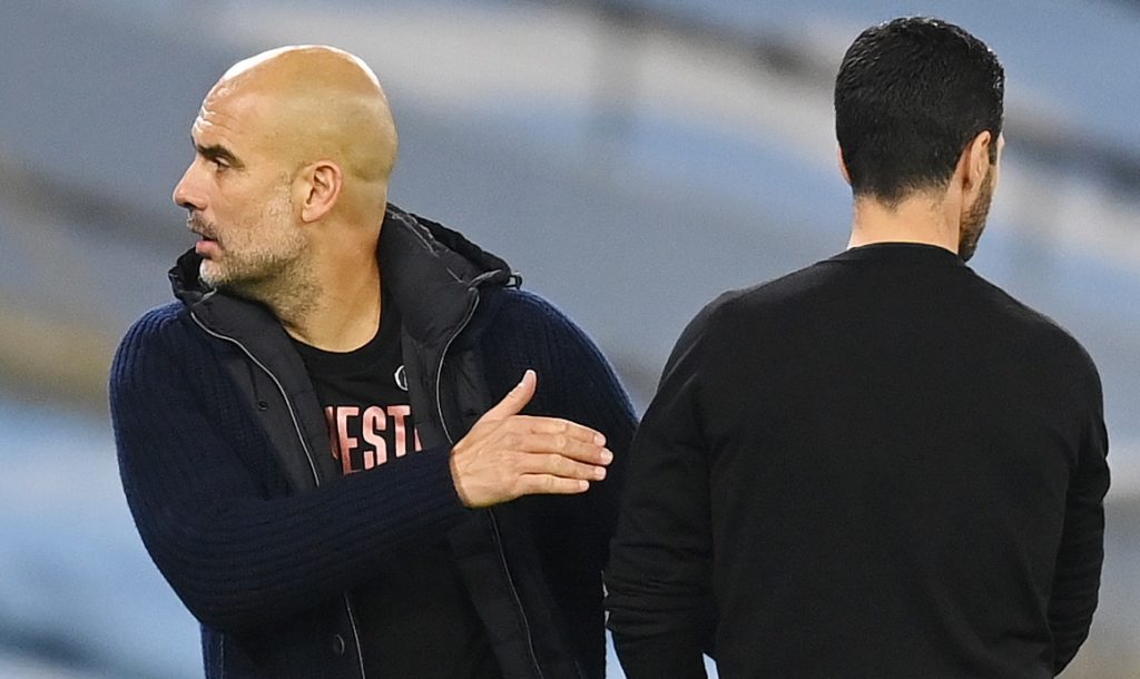 Did Gary Neville really prove Arsenal fans wrong? 3 Manchester City's Spanish manager Pep Guardiola (L) and Arsenal's Spanish manager Mikel Arteta after the English Premier League football match between Manchester City and Arsenal at the Etihad Stadium in Manchester, north west England, on October 17, 2020. (Photo by Michael Regan / POOL / AFP)