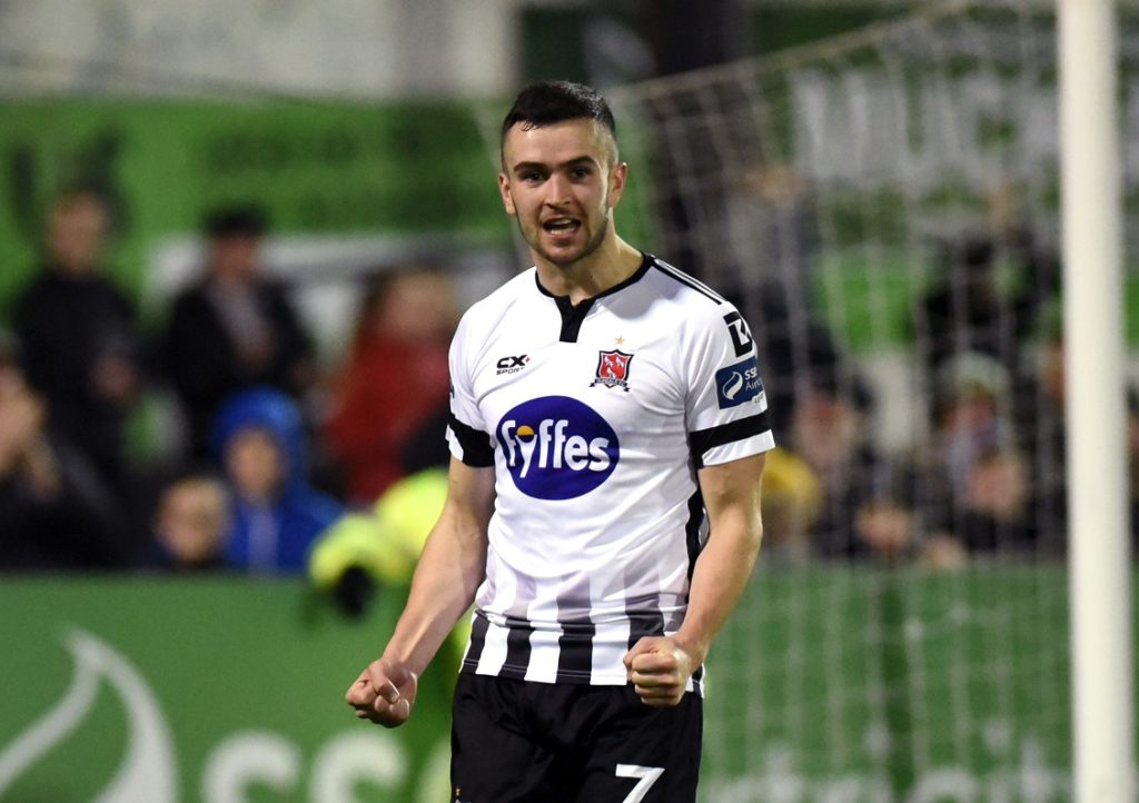 Arsenal fan & Dundalk winger Duffy excited for Emirates clash 2 SSE Airtricity League Premier Division, Oriel Park, Louth 30/3/2018. Dundalk's Michael Duffy celebrates scoring a goal vs Bohemians. (Photo via ©INPHO/Ciaran Culligan)