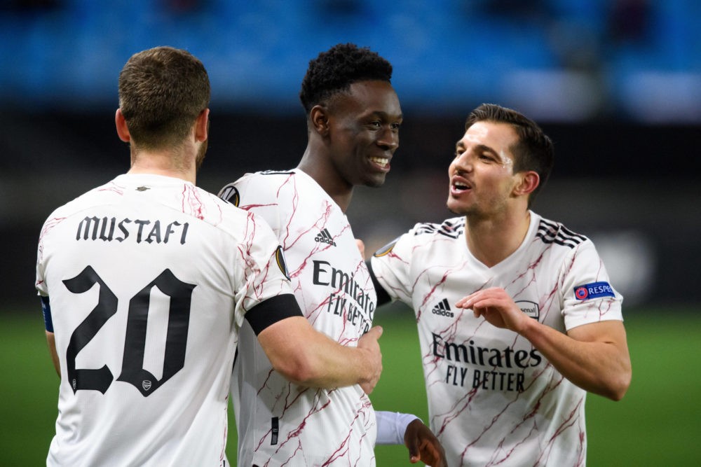 Folarin Balogun of Arsenal celebrates his goal during the UEFA Europa League match between Molde and Arsenal on November 26, 2020 in Molde. Photo: ...