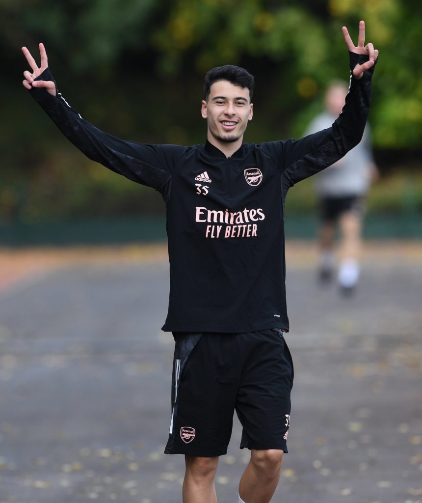 Creativity returns: How Arsenal could lineup vs Southampton 6 Gabriel Martinelli back in training with Arsenal (Photo via Twitter)