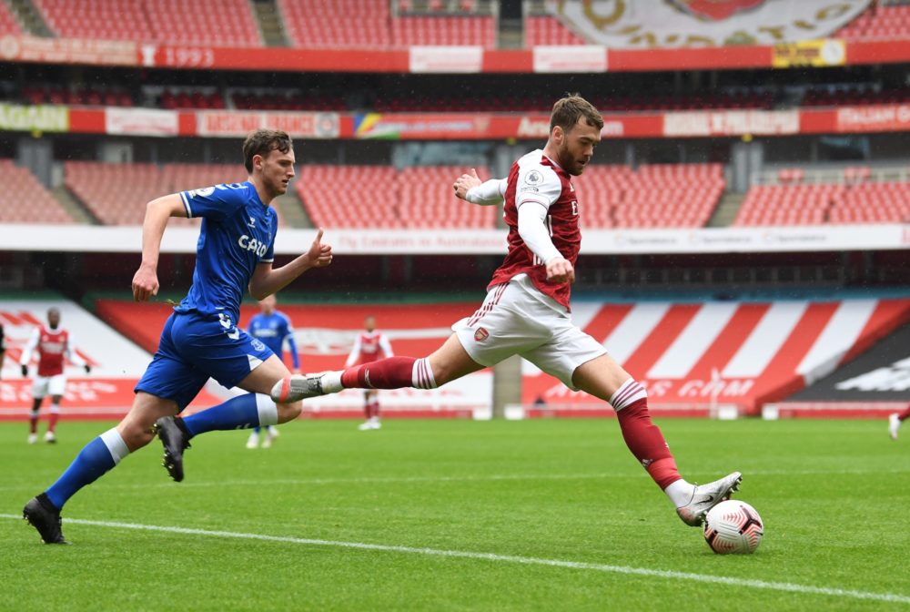 Calum Chambers with the Arsenal u23s at the Emirates Stadium (Photo via Arsenal Academy on Twitter)